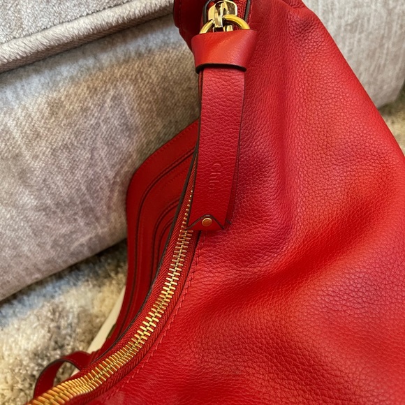 Authentic Chloe Marcie Large Hobo Satchel in Poppy - Picture 10 of 16